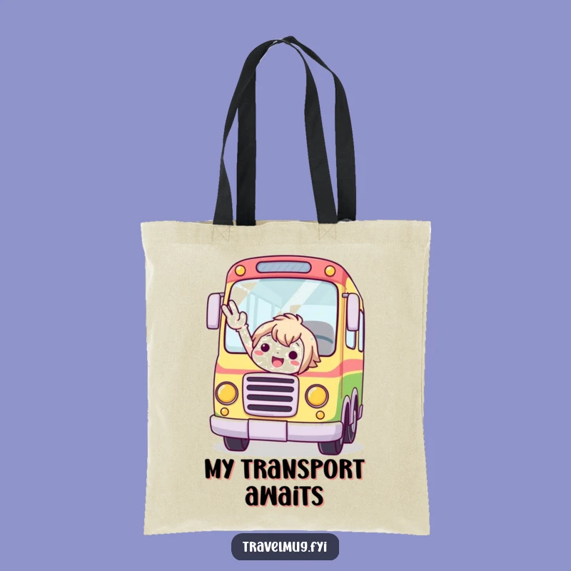 Funny Whimsical Bus Rider Tote Bag - Humorous Travel Companion