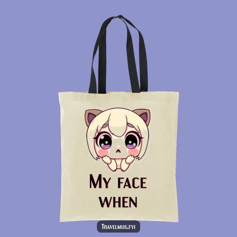 Funny Surprised Character Tote Bag: Carry Your Shock in This Funny Gift Bag