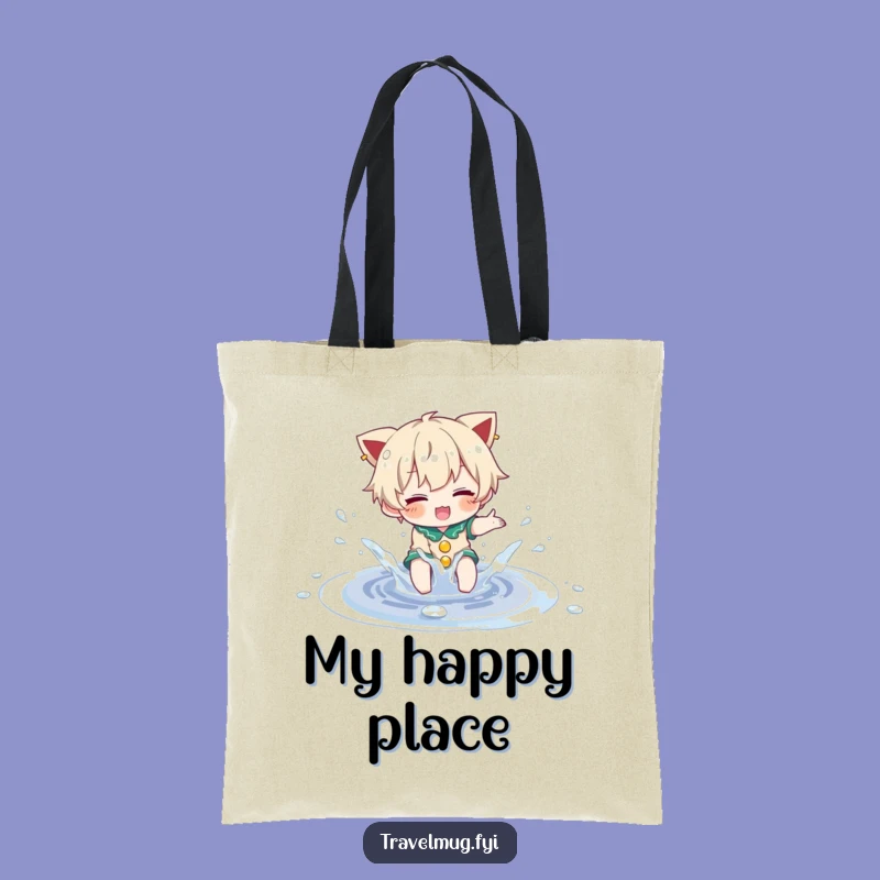 Funny Puddle Fun Tote Bag: Character splashing, a practical funny gift for playful outings.